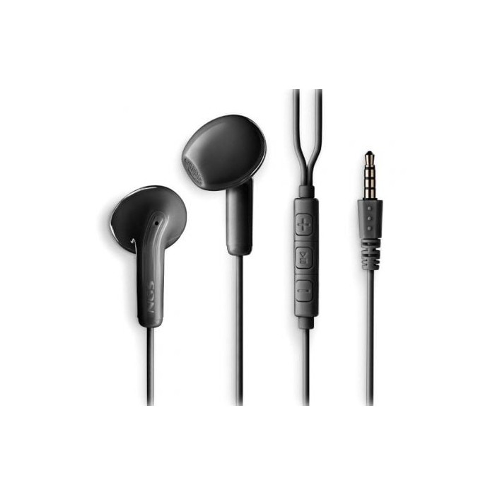 Auriculares Intrauditivos NGS Cross Flip/ con Micrófono/ Jack 3.5/ Negros | Auriculares