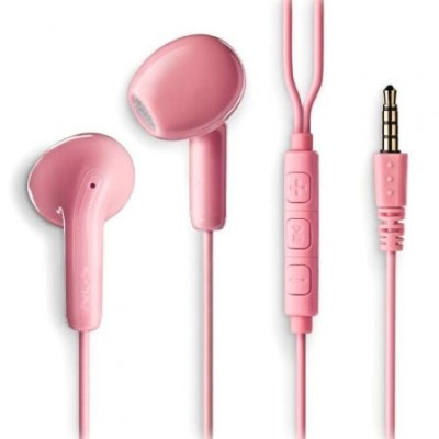 Auriculares Intrauditivos NGS Cross Flip/ con Micrófono/ Jack 3.5/ Rosas | Auriculares