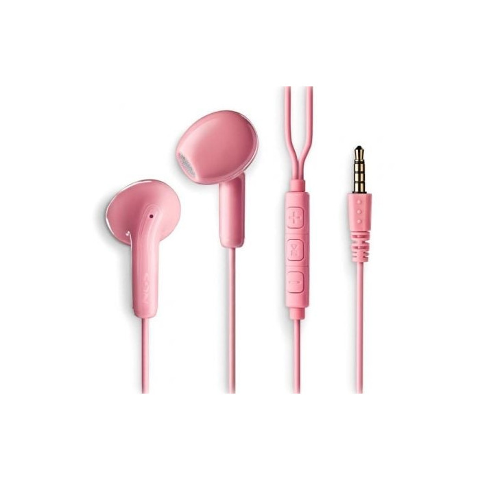 Auriculares Intrauditivos NGS Cross Flip/ con Micrófono/ Jack 3.5/ Rosas | Auriculares