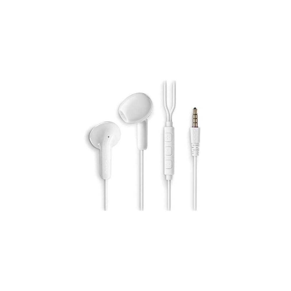 Auriculares Intrauditivos NGS Cross Flip/ con Micrófono/ Jack 3.5/ Blancos | Auriculares
