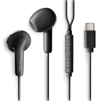 Auriculares Intrauditivos NGS Cross Glide/ con Micrófono/ USB Tipo-C/ Negros | Auriculares