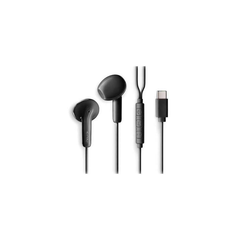 Auriculares Intrauditivos NGS Cross Glide/ con Micrófono/ USB Tipo-C/ Negros | Auriculares