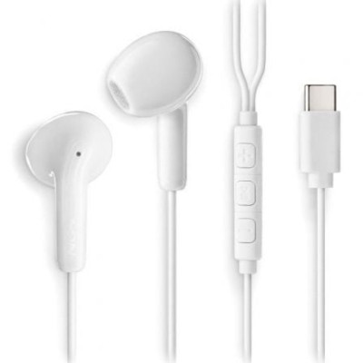 Auriculares Intrauditivos NGS Cross Glide/ con Micrófono/ USB Tipo-C/ Blancos | Auriculares