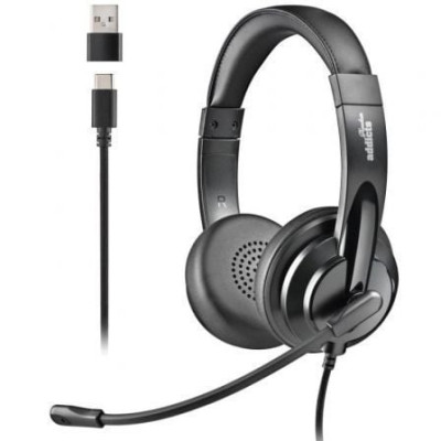 Auriculares NGS VOX605 USB-C/ con Micrófono/ USB Tipo-C/ Negros | Auriculares