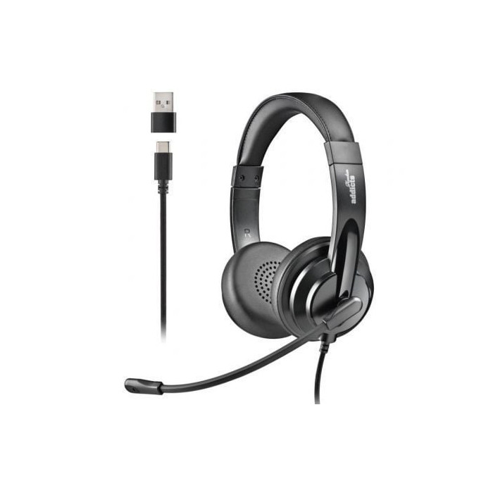 Auriculares NGS VOX605 USB-C/ con Micrófono/ USB Tipo-C/ Negros | Auriculares