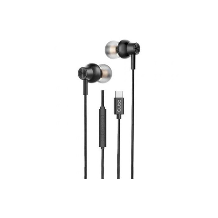 Auriculares Intrauditivos Qubo AU-300C/ con Micrófono/ USB Tipo-C/ Negros | Auriculares