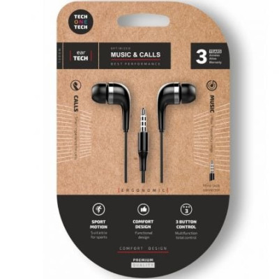 Auriculares Intrauditivos Tech One Tech soft earTECH TEC1005/ con Micrófono/ Jack 3.5/ Negros | Auriculares