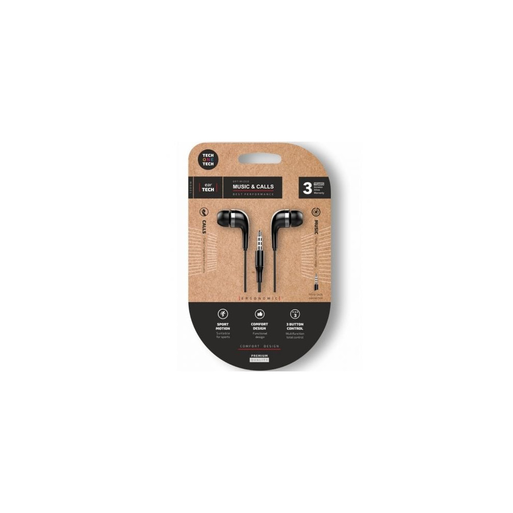 Auriculares Intrauditivos Tech One Tech soft earTECH TEC1005/ con Micrófono/ Jack 3.5/ Negros | Auriculares