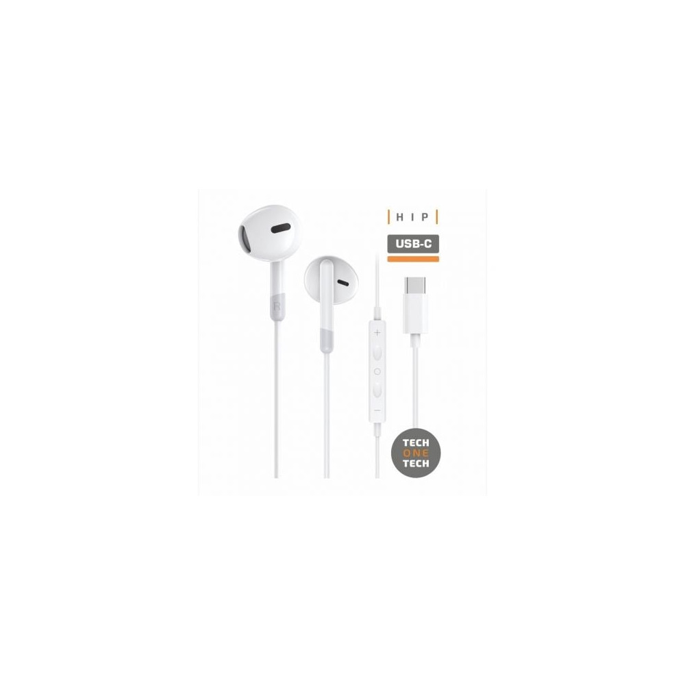 Auriculares Intrauditivos Tech One Tech earTECH TEC1301/ con Micrófono/ USB Tipo-C/ Blancos | Auriculares