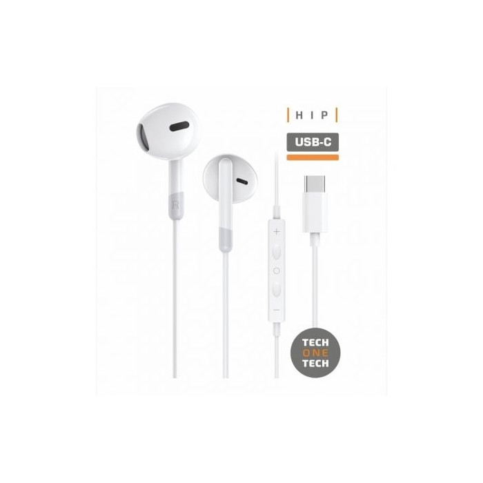 Auriculares Intrauditivos Tech One Tech earTECH TEC1301/ con Micrófono/ USB Tipo-C/ Blancos | Auriculares