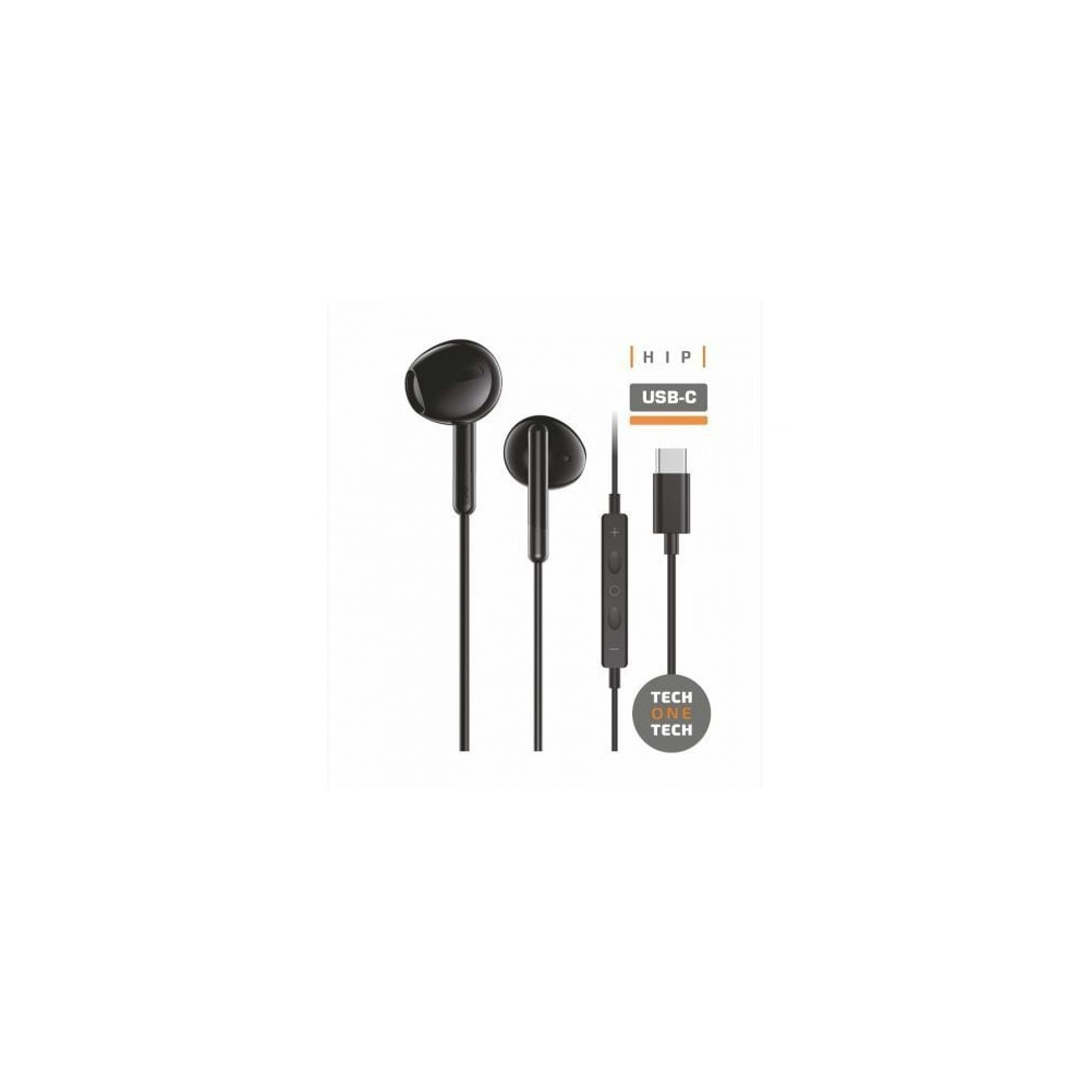 Auriculares Intrauditivos Tech One Tech earTECH TEC1302/ con Micrófono/ USB Tipo-C/ Negros | Auriculares