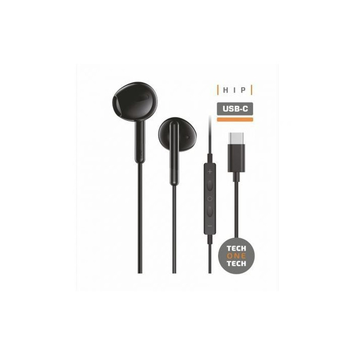 Auriculares Intrauditivos Tech One Tech earTECH TEC1302/ con Micrófono/ USB Tipo-C/ Negros | Auriculares
