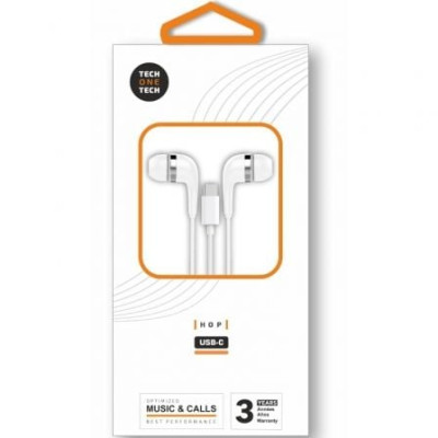 Auriculares Intrauditivos Tech One Tech earTECH TEC1304/ con Micrófono/ USB Tipo-C/ Blancos | Auriculares