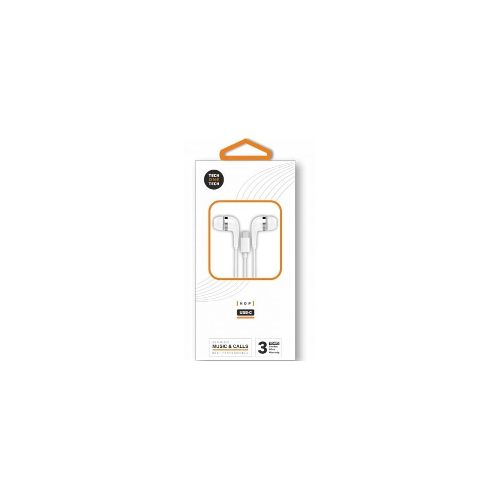 Auriculares Intrauditivos Tech One Tech earTECH TEC1304/ con Micrófono/ USB Tipo-C/ Blancos | Auriculares