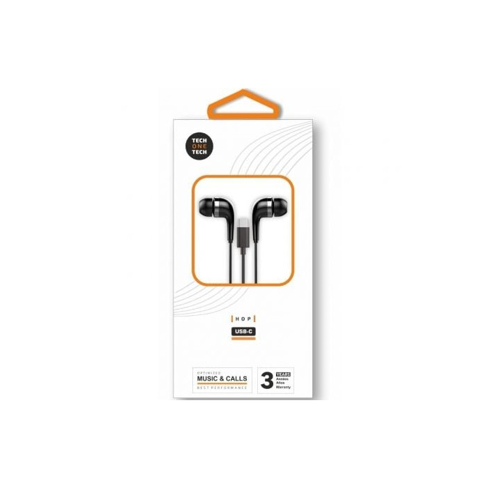 Auriculares Intrauditivos Tech One Tech earTECH TEC1305/ con Micrófono/ USB Tipo-C/ Negros | Auriculares
