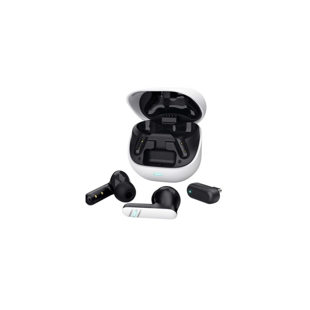 Auriculares Bluetooth Trust GXT 409 Oxxie 25478 con estuche de carga/ Autonomía 7h/ Blanco y Negro | Bluetooth