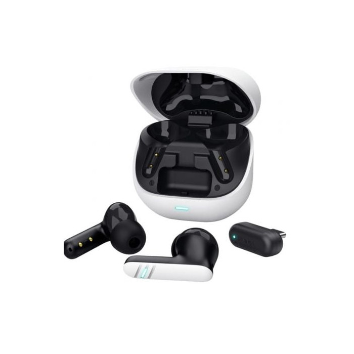 Auriculares Bluetooth Trust GXT 409 Oxxie 25478 con estuche de carga/ Autonomía 7h/ Blanco y Negro | Bluetooth