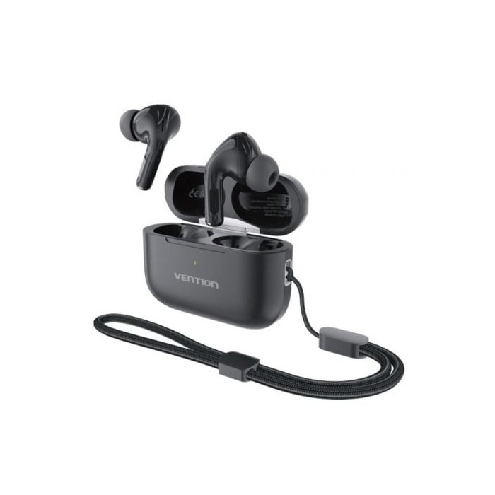 Auriculares Bluetooth Vention Echo Lite E11 Plus con estuche de carga/ Autonomía 6h/ Negros | Bluetooth