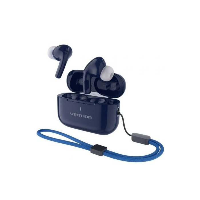 Auriculares Bluetooth Vention Echo Lite E11 Plus con estuche de carga/ Autonomía 6h/ Azules | Bluetooth