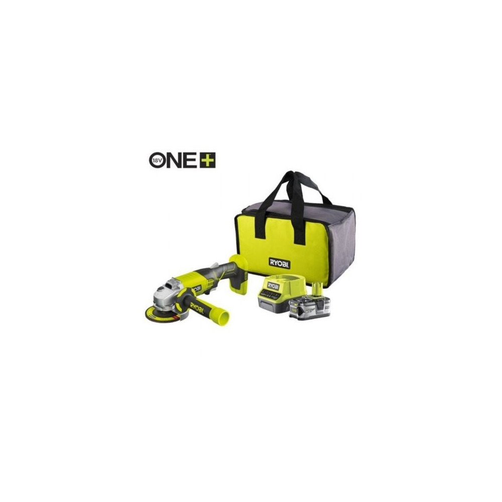 Amoladora Sin Cable Ryobi ONE+ R18AG-140S/ 1 Batería 18V 4.0 Ah/ Cargador 2.0 A/ Bolsa de Transporte | Bricolaje