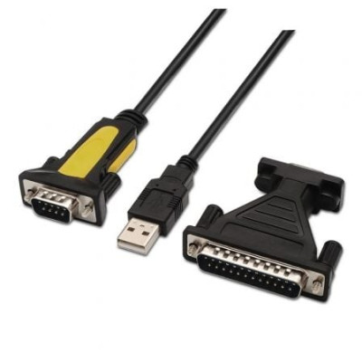 Cable Conversor impresora Aisens A104-0039/ USB Macho - DB9 Macho/ 1.8m/ Negro | Impresoras