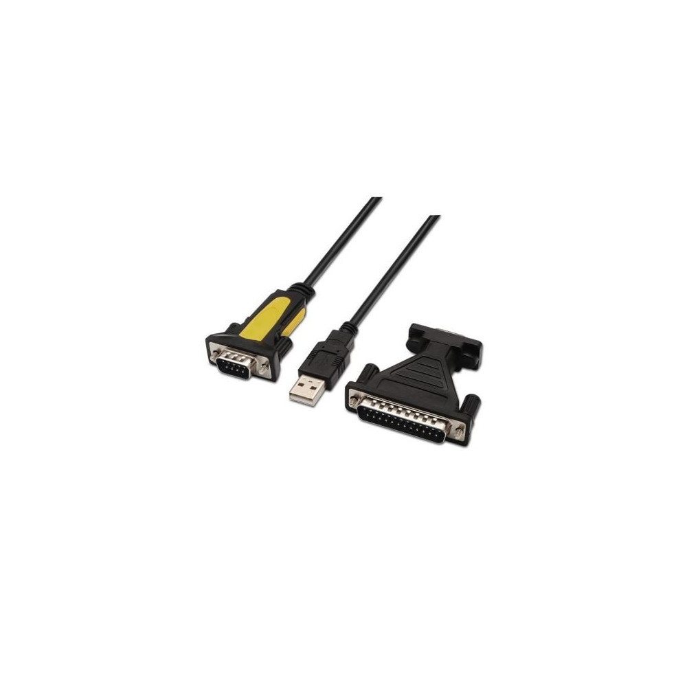 Cable Conversor impresora Aisens A104-0039/ USB Macho - DB9 Macho/ 1.8m/ Negro | Impresoras