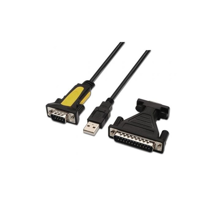 Cable Conversor impresora Aisens A104-0039/ USB Macho - DB9 Macho/ 1.8m/ Negro | Impresoras