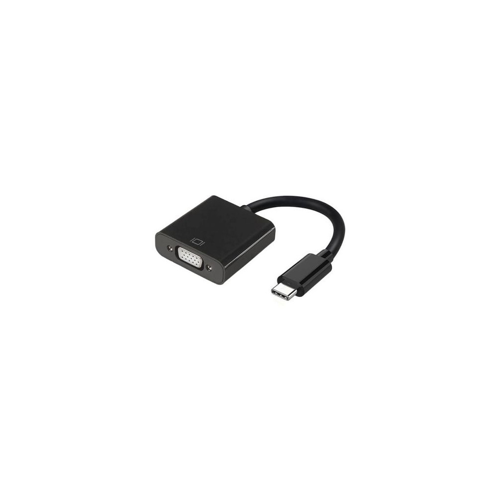 Conversor USB Tipo-C Aisens A109-0347/ USB Tipo-C - VGA Hembra/ 15cm/ Negro | VGA/DVI/DisplayPort