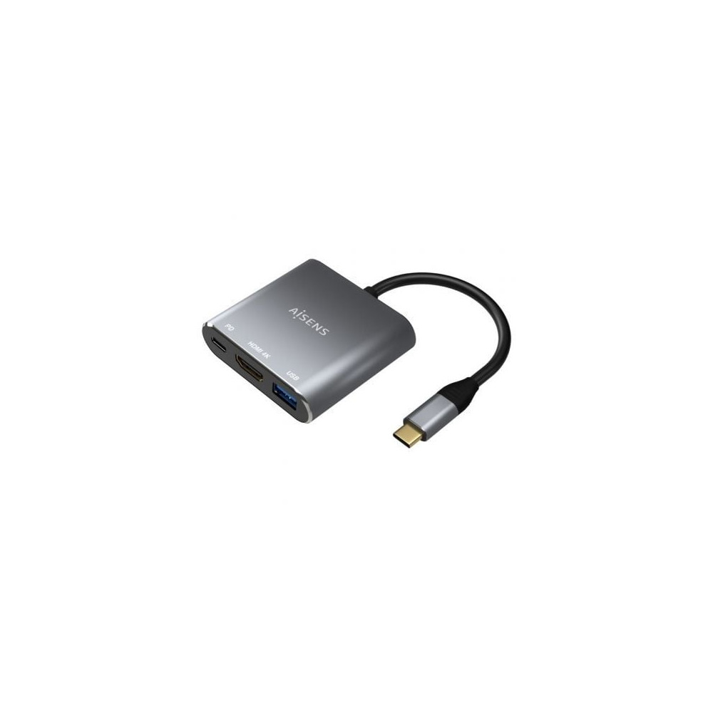 Conversor Aisens A109-0669/ USB Tipo-C Macho/ HDMI Hembra - USB Hembra - USB Tipo-C Hembra/ 15cm/ Gris | HDMI