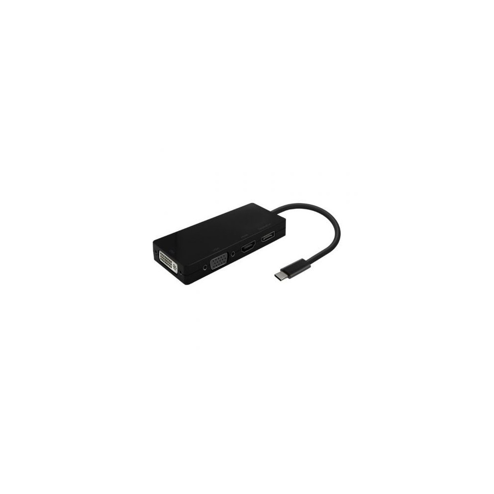 Conversor USB Tipo-C Aisens A109-0679/ HDMI Hembra - VGA Hembra - DVI Hembra - DisplayPort Hembra/ 15cm/ Negro | HDMI
