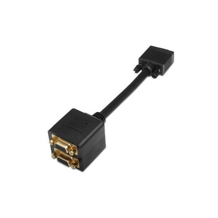 Duplicador SVGA Aisens A113-0080/ VGA Macho - 2x VGA Hembra | VGA/DVI/DisplayPort