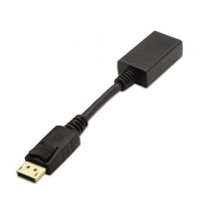 Conversor Aisens A125-0134/ DisplayPort Macho - HDMI Hembra/ 15cm/ Negro | VGA/DVI/DisplayPort