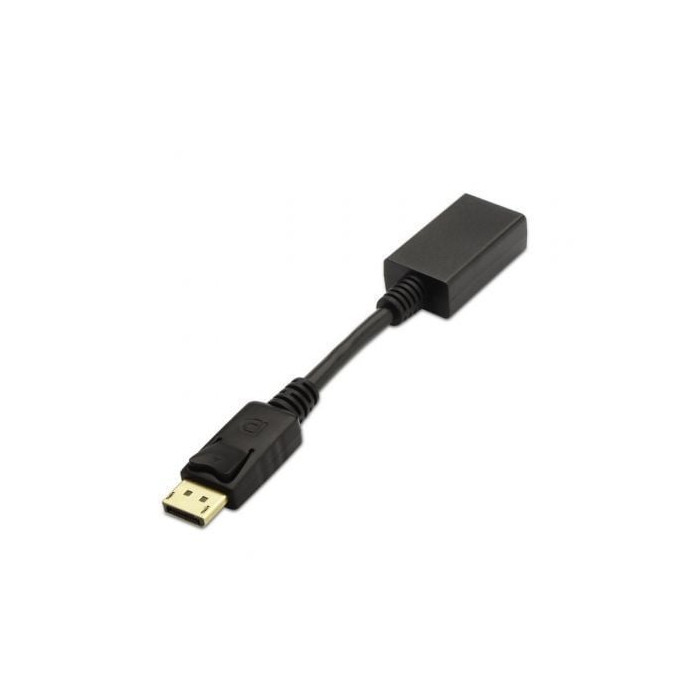 Conversor Aisens A125-0134/ DisplayPort Macho - HDMI Hembra/ 15cm/ Negro | VGA/DVI/DisplayPort