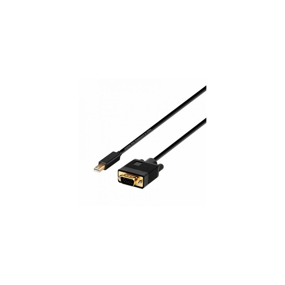 Cable Conversor Aisens A125-0362/ Mini DP Macho - VGA Macho/ 2m/ Negro | VGA/DVI/DisplayPort