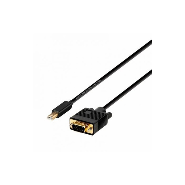 Cable Conversor Aisens A125-0362/ Mini DP Macho - VGA Macho/ 2m/ Negro | VGA/DVI/DisplayPort