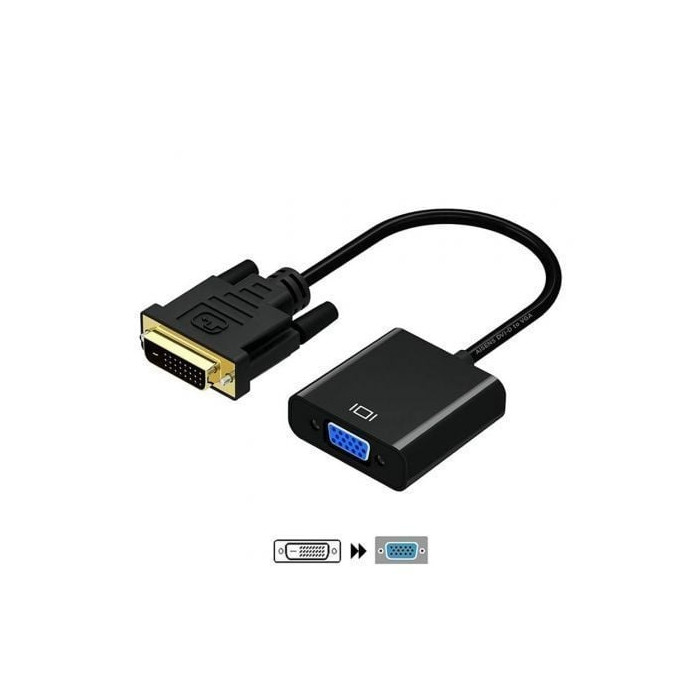 Cable Conversor Aisens A147-0352/ DVI Macho - VGA Hembra/ 30cm/ Negro | VGA/DVI/DisplayPort
