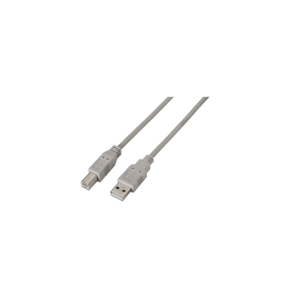 Cable USB 2.0 Impresora Aisens A101-0001/ USB Tipo-B Macho - USB Macho/ 1m/ Beige | USB