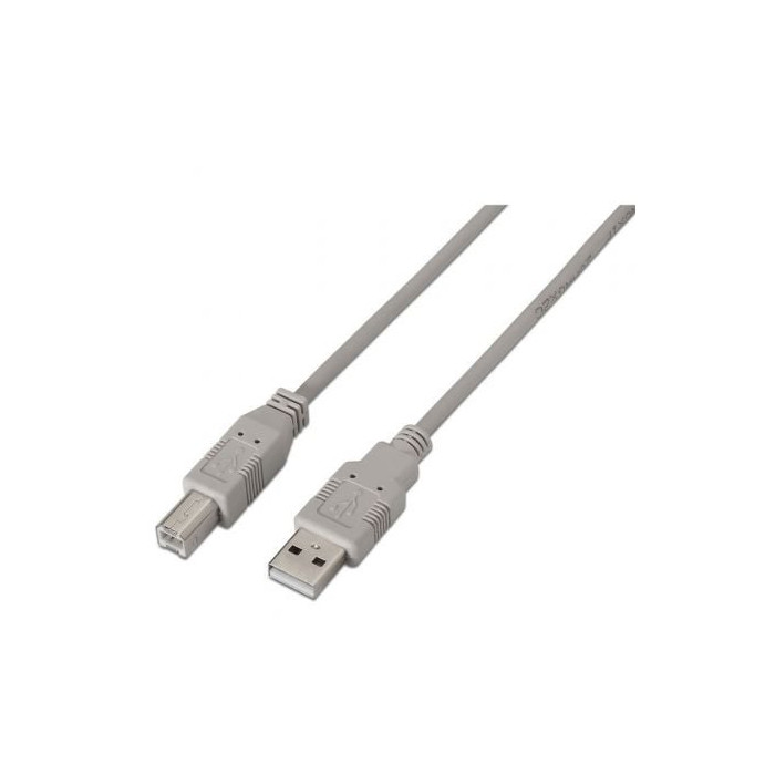Cable USB 2.0 Impresora Aisens A101-0002/ USB Tipo-B Macho - USB Macho/ 1.8m/ Beige | USB
