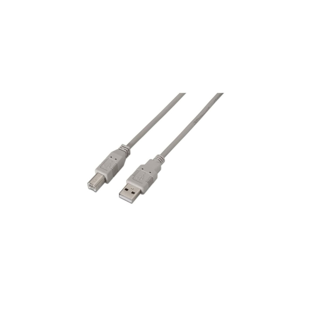 Cable USB 2.0 Impresora Aisens A101-0003/ USB Tipo-B Macho - USB Macho/ 3m/ Beige | USB