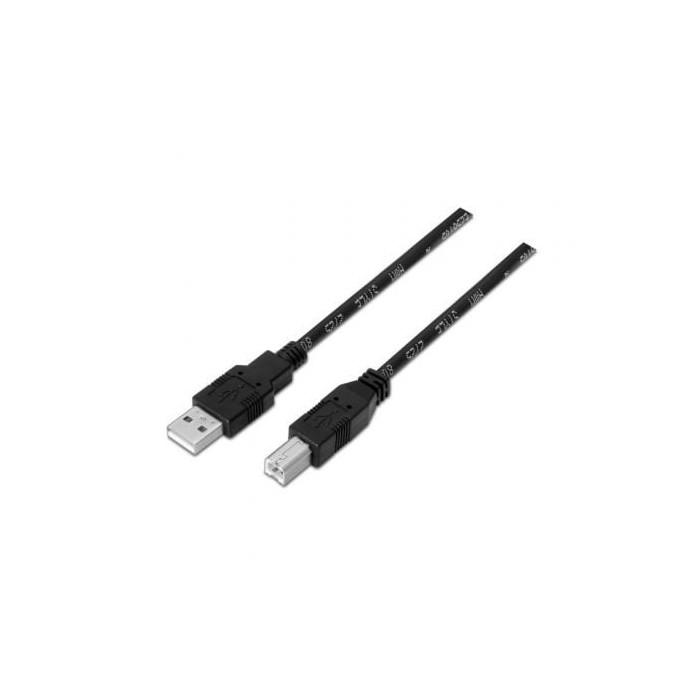 Cable USB 2.0 Impresora Aisens A101-0005/ USB Tipo-B Macho - USB Macho/ 1m/ Negro | USB