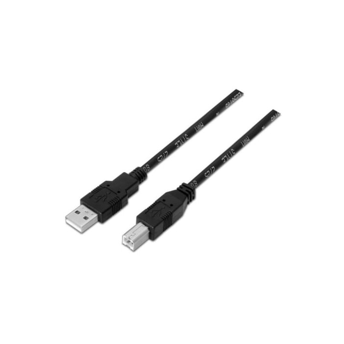 Cable USB 2.0 Impresora Aisens A101-0006/ USB Tipo-B Macho - USB Macho/ 1.8m/ Negro | USB