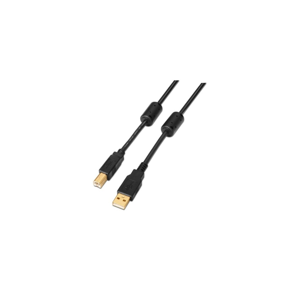 Cable USB 2.0 Impresora Aisens A101-0009/ USB Tipo-B Macho - USB Macho/ 2m/ Negro | USB