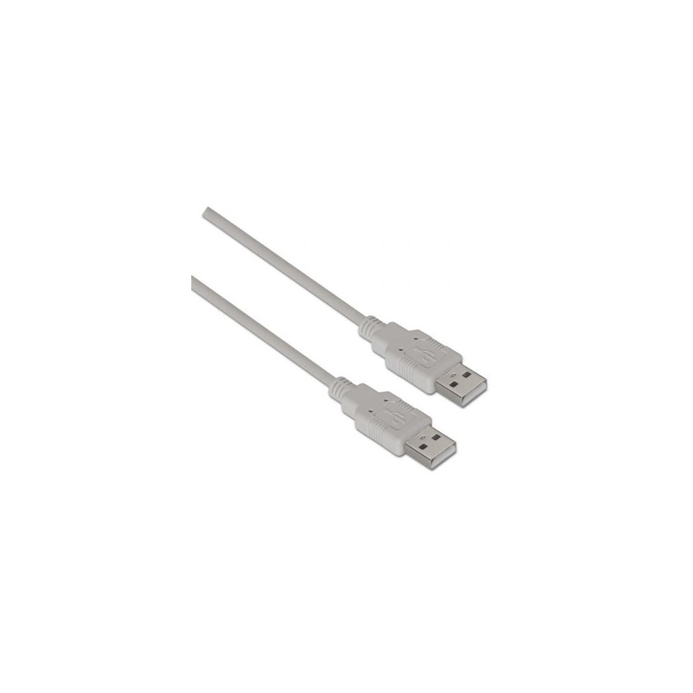 Cable USB 2.0  Aisens A101-0021/ USB Macho - USB Macho/ 1m/ Beige | USB