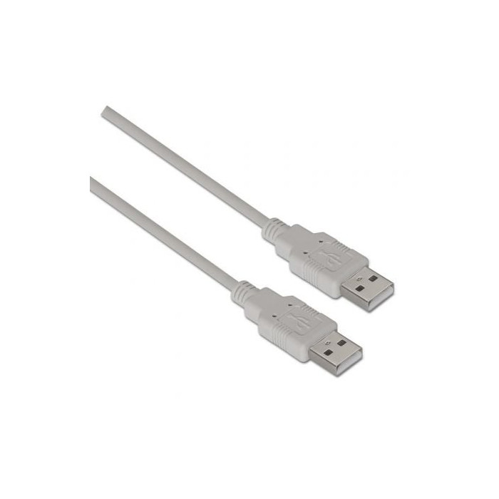 Cable USB 2.0  Aisens A101-0021/ USB Macho - USB Macho/ 1m/ Beige | USB