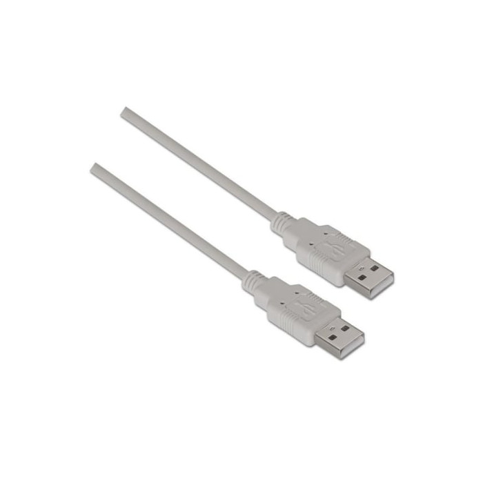 Cable USB 2.0 Aisens A101-0022/ USB Macho - USB Macho/ Hasta 2.5W/ 60Mbps/ 2m/ Beige | USB