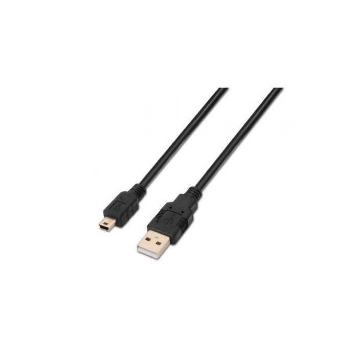 Cable USB 2.0 Aisens A101-0023/ USB Macho - USB Mini Macho/ 50cm/ Negro | USB