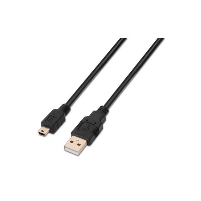 Cable USB 2.0 Aisens A101-0026/ USB Macho - MiniUSB Macho/ Hasta 2.5W/ 60Mbps/ 3m/ Negro | USB