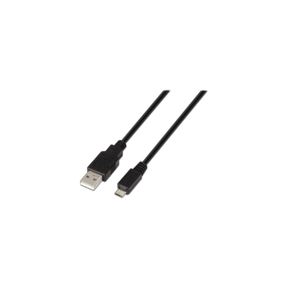 Cable USB 2.0 Aisens A101-0027/ USB Macho - MicroUSB Macho/ 480Mbps/ 80cm/ Negro | USB