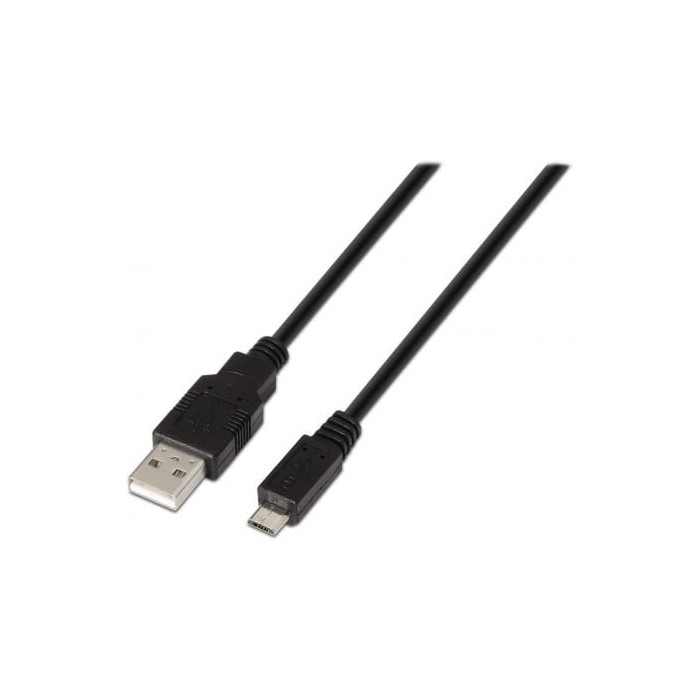 Cable USB 2.0 Aisens A101-0027/ USB Macho - MicroUSB Macho/ 480Mbps/ 80cm/ Negro | USB