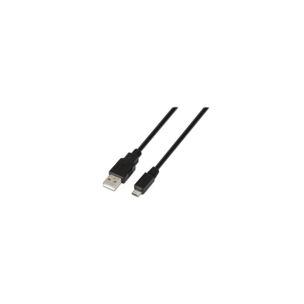 Cable USB 2.0 Aisens A101-0028/ USB Macho - MicroUSB Macho/ Hasta 2.5W/ 60Mbps/ 1.8m/ Negro | USB